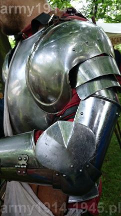 Kończynę górną chronił na górze naramiennik, poniżej opacha, nałokcica i zarękawie. 