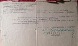 Zaświadczenie potwierdzające ochotniczą służbę Emilio Pizzola w Wojsku Polskim. Strzelec Emilio Pizzola został ciężko ranny 9 lipca 1944 roku w czasie ataku na Monte Freddo i poddany następnie leczeniu w polskim 3. Szpitalu Wojennym w Palagiano. (zbiory R. Pizzola)
