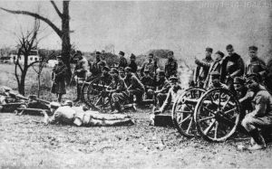 Przestarzałe armaty górskie 7 cm Gebirgskanone M.75 były pierwszym działem Legionów Polskich a później "odziedziczyła je" artyleria górska.
