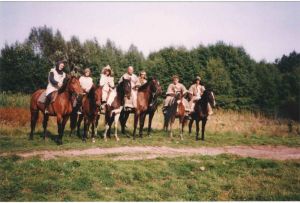 Na planie filmu „Tatarzy polscy”, 1999r.