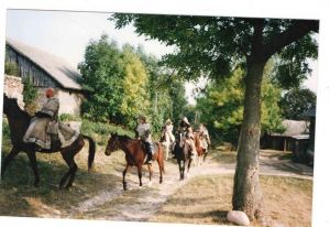 Na planie filmu „Tatarzy polscy”, 1999r.