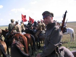 Na planie filmu „Bitwa Warszawska 1920”, 2010 r.