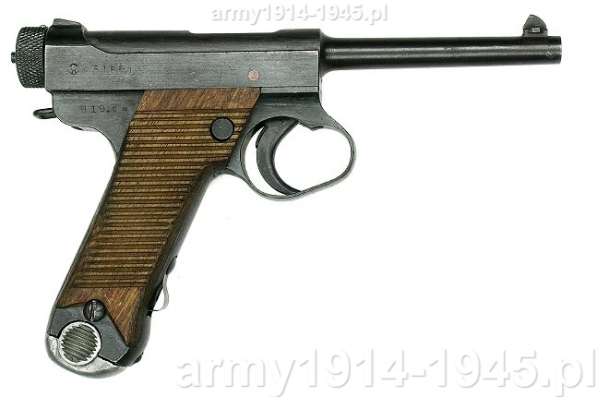 Pistolet Typ 14 Nambu. Broń ta, choć produkowana w dużych ilościach uchodziła za wyjątkowo złej jakości. 